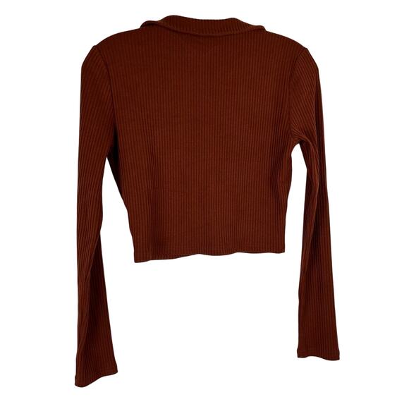 Princess Polly Rust Ribbed Crop Top - Picture 2 of 7